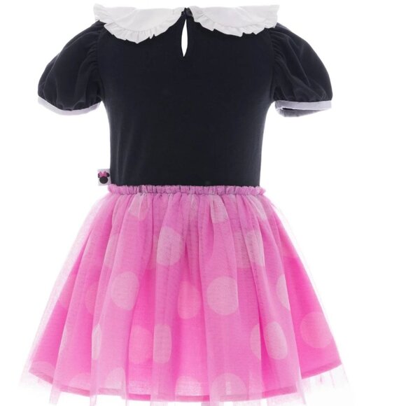 Disney Minnie Mouse Dress With Puff Sleeves SIZE 18 MONTHS Pink And Black NEW - Picture 6 of 9